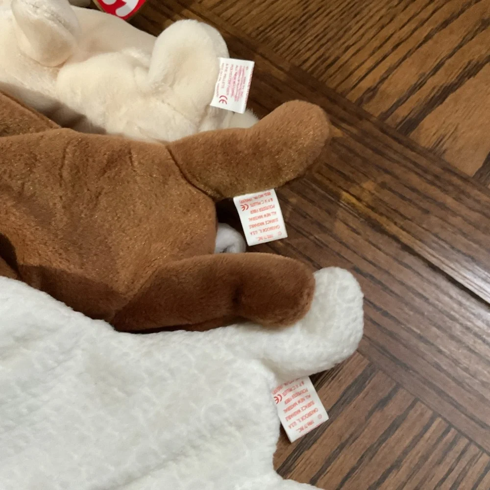 Ty Easter 🐣 bunny rabbits Ears & Nibbler & lamb Fleece beanie babies set